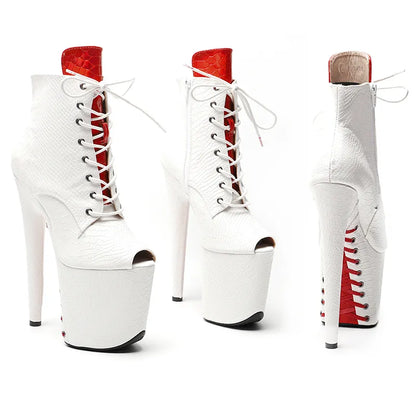 20CM/8inches Pole dancing shoes High Heel platform  boot Ankle Boots y  Stripper Shoes women boots 2B