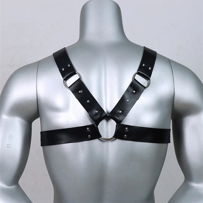 Men Harness Belts  Gay Clothing for  Rave ual PULeather Chest Adjustable  Gay Body  Cage Harness Lingerie