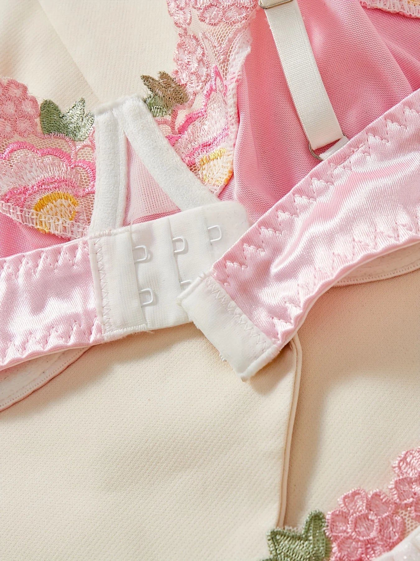 Ellolace Pink Lace Lingerie Sweet Girl Slip Underwear Silk Delicate Embroidery Bilizna Set Sissy Translucent Tulle Intimate