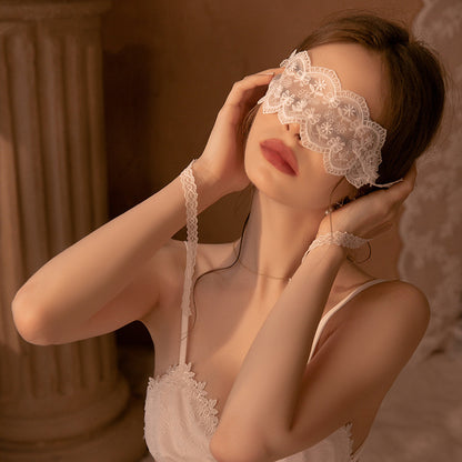 Lingerie Lace Perspective Embroidered Hollow Eye Mask Adjustable