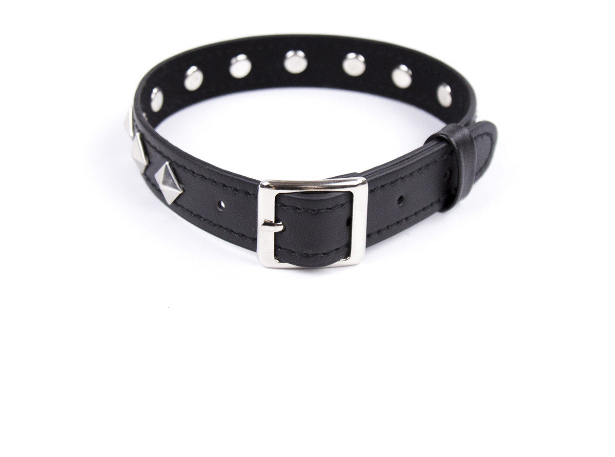 Men's Leather Collar Neck Chain Bell Torture Leather Necklace