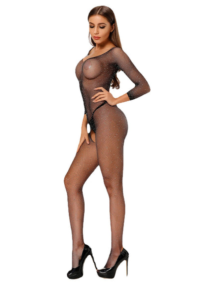 Mode Sexy dames Lingerie body paillettes maille collants