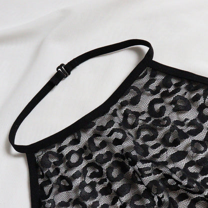 Leopard-print Sexy Lingerie With Lace And Mesh