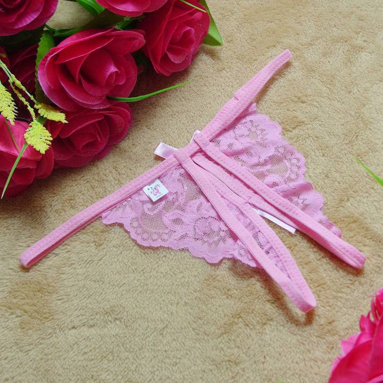 Lingerie sexy dentelle sexy nœud transparent dentelle dames string