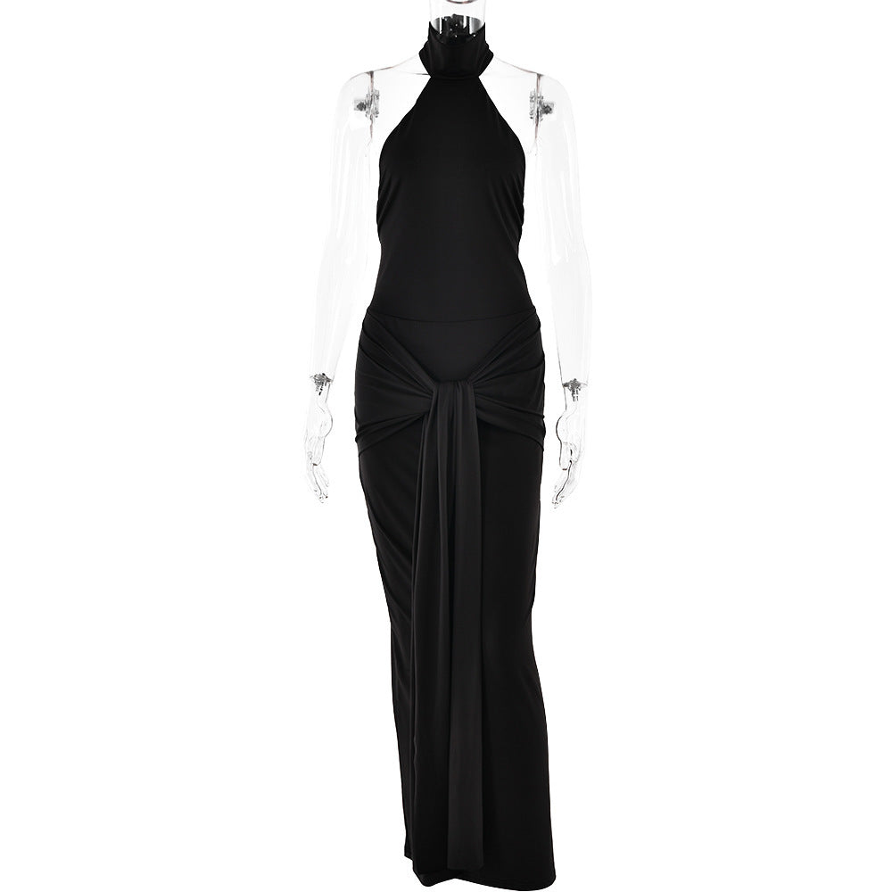 Round Neck Tied Dress Female Temperament Hot Girl