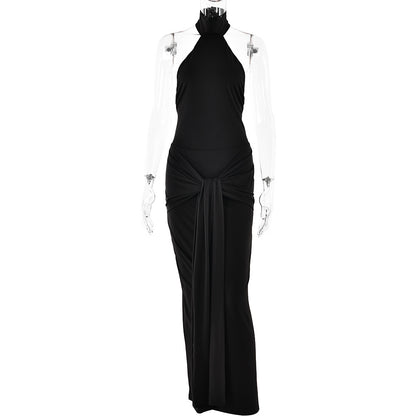Round Neck Tied Dress Female Temperament Hot Girl