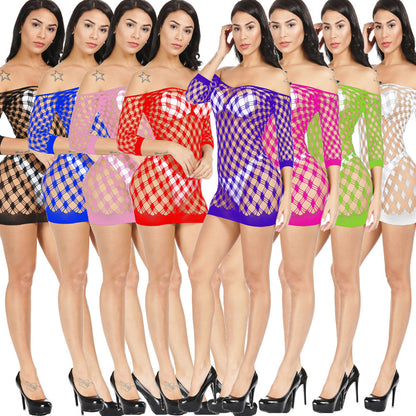 Women's Transparent Hollow Stockings File Sling Uniform Tight-fitting One-piece Net