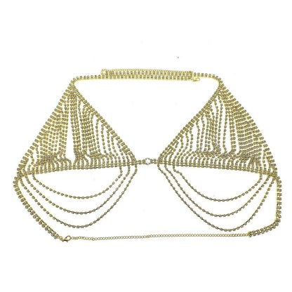 Sexy Nightclub Lingerie Set With Rhinestone Body Chain