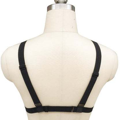 Pentagramme Bretelles Lingerie Creux Croix Rivets Beau Dos