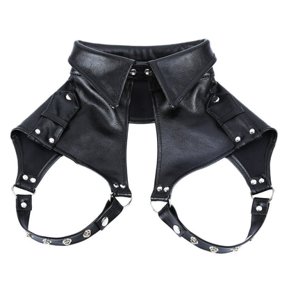 Body en cuir avec sangle de poitrine en cuir