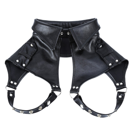 Body en cuir avec sangle de poitrine en cuir