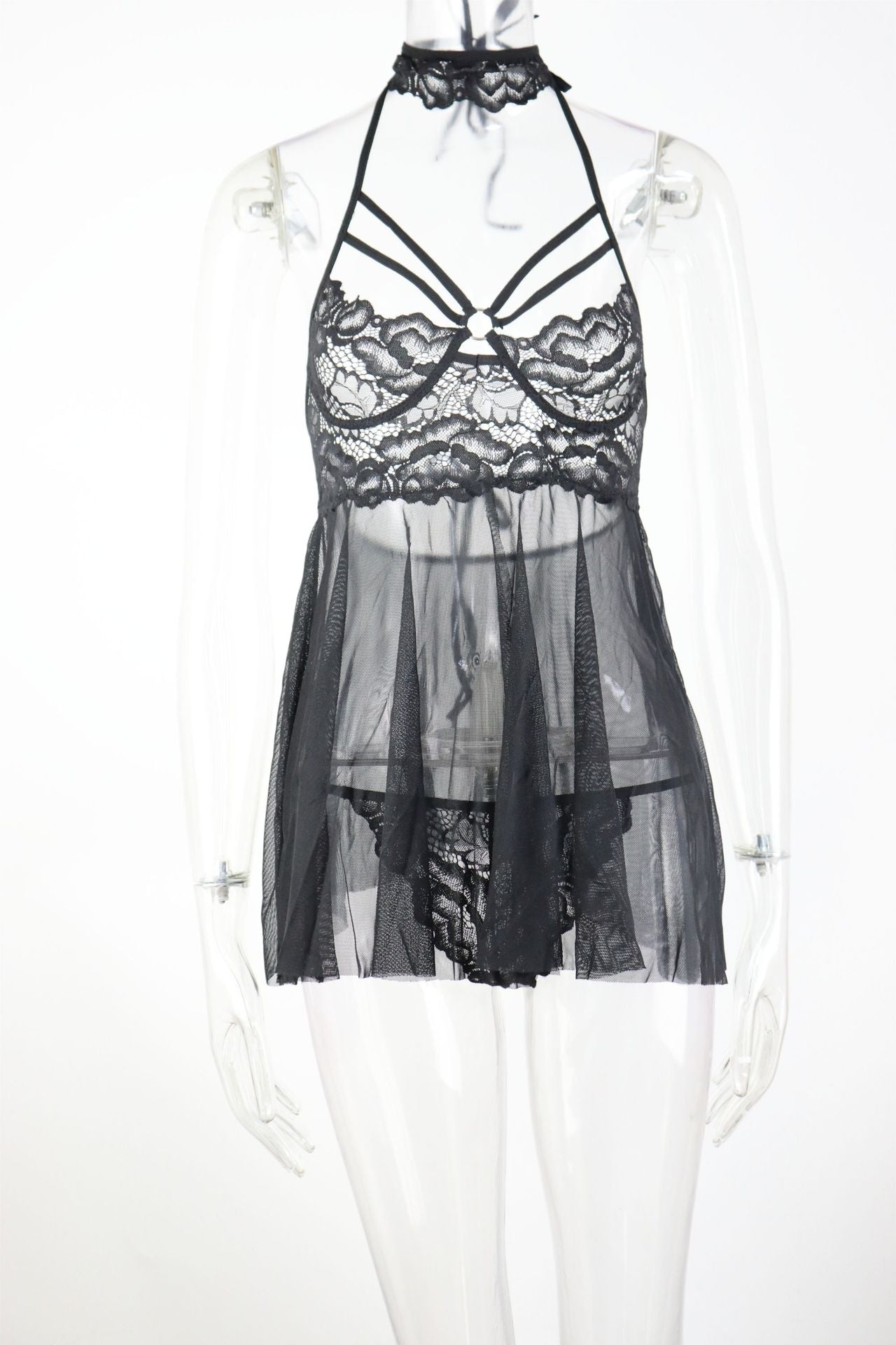 Lencería sexy nuevo camisón con tirantes