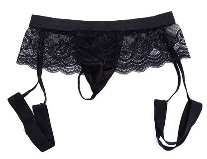 Sous-vêtements culottes à trois points en dentelle pour hommes