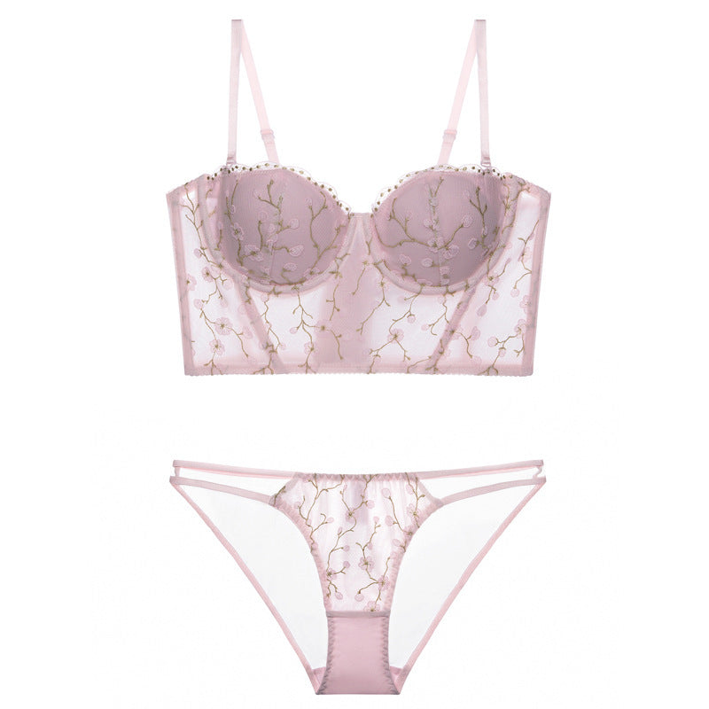 Soutien-gorge push-up fin en lingerie brodée vintage