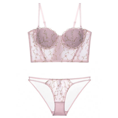 Soutien-gorge push-up fin en lingerie brodée vintage