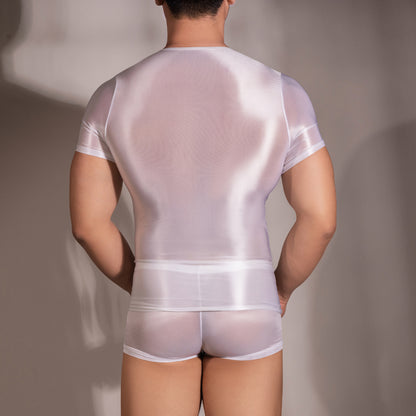 Men's Tight Super Elastic Vest Short Sleeve