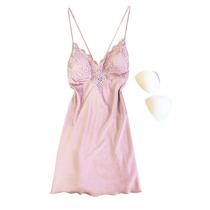 Pyjama femme pyjama Sexy Lingerie Satin pyjama dentelle nuit