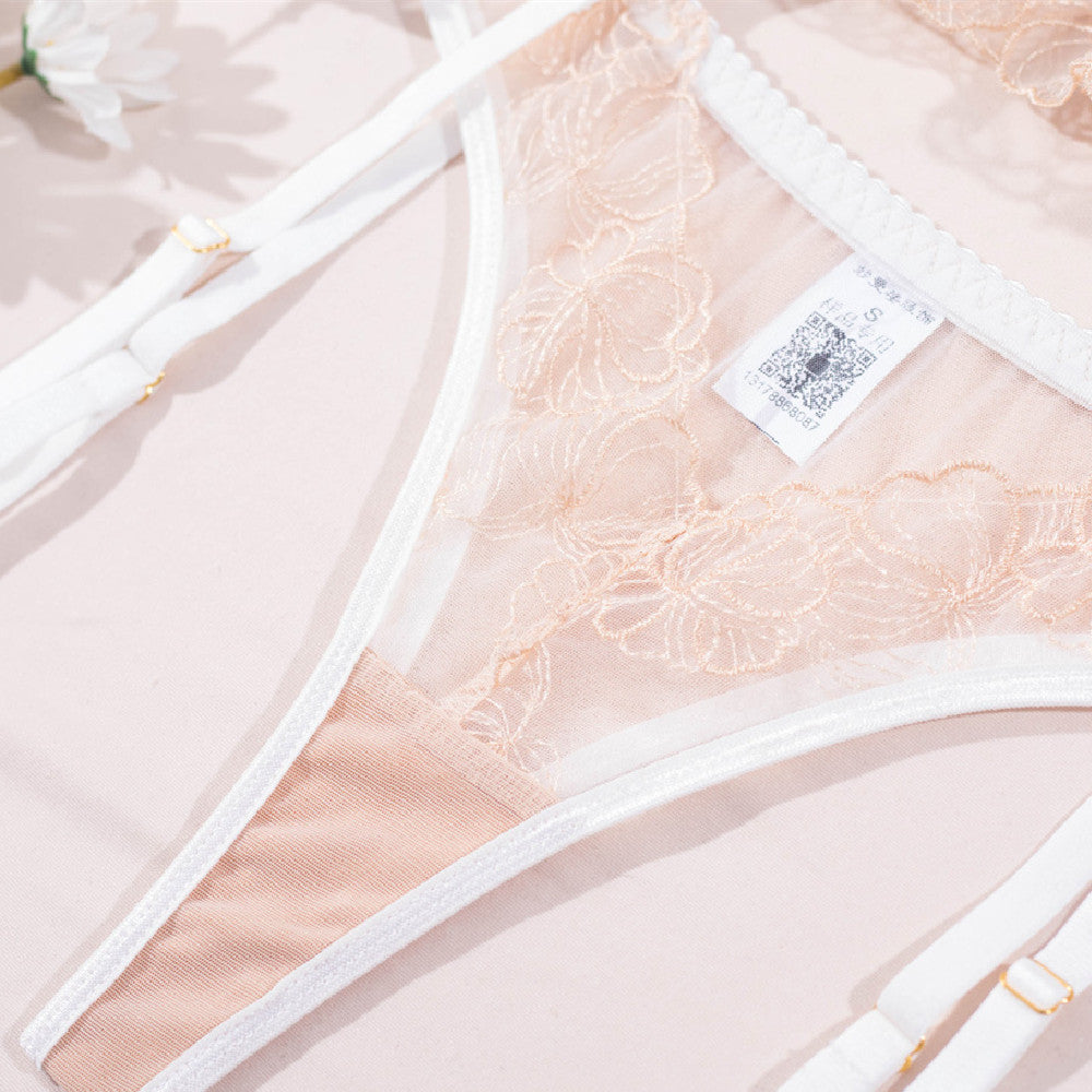 Conjunto de lencería fina de tres puntos para mujer