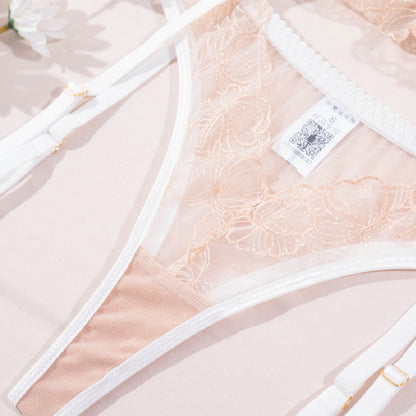 Conjunto de lencería fina de tres puntos para mujer