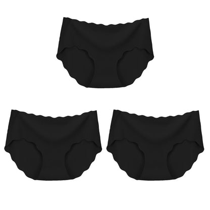 3 piezas de ropa interior sin costuras de seda para mujer, bragas, lencería Sexy