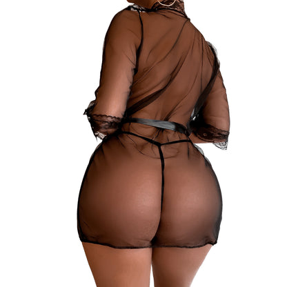 Ensemble robe pyjama Pure Desire Lingerie noire