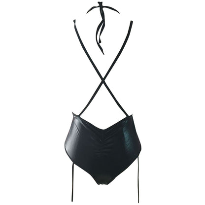 Lady Sexy Patent Leather Sexy Lingerie Pajamas