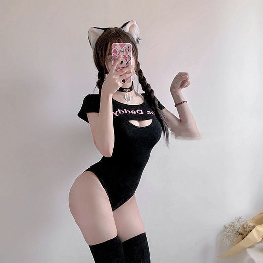 Mono ahuecado uniforme de lencería sexy