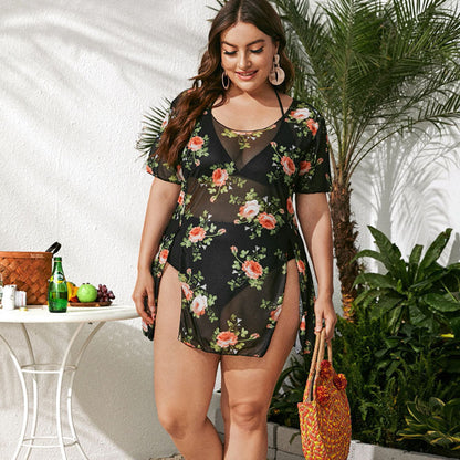 Plus Size Ladies Three-piece Set Swimsuit