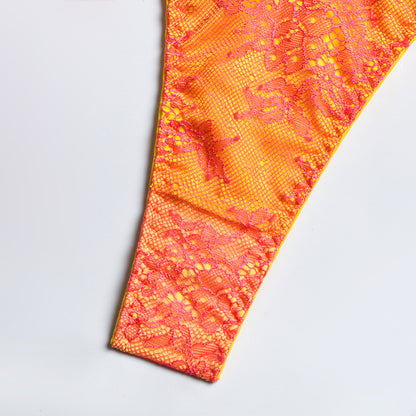 Ensemble de lingerie chaussettes croisées de couleur contrastée avec coutures en perspective en maille