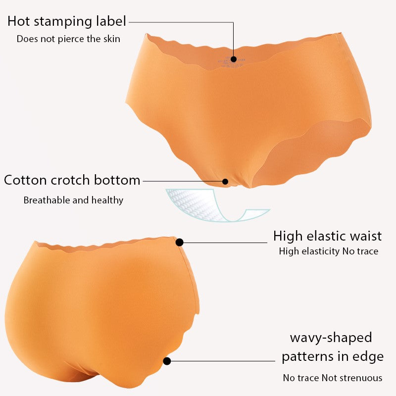 3 piezas de ropa interior sin costuras de seda para mujer, bragas, lencería Sexy