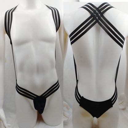 Costume de spectacle de danse en boîte de nuit pour hommes, sangle de poitrine