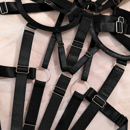 Gathering Minimalist Elastic Jumpsuit Lingerie And Sexy Suspender