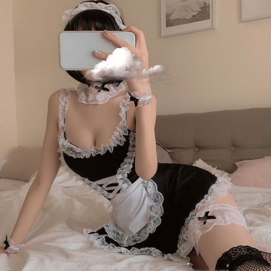 Tenue de femme de chambre, lingerie mignonne, pyjama, soutien-gorge en dentelle