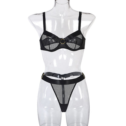 Ensemble de lingerie sexy pour dames à coutures en maille