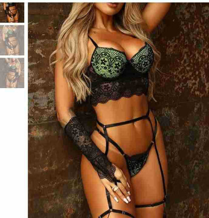 Ensemble trois pièces de lingerie pour femmes Europe et Amérique