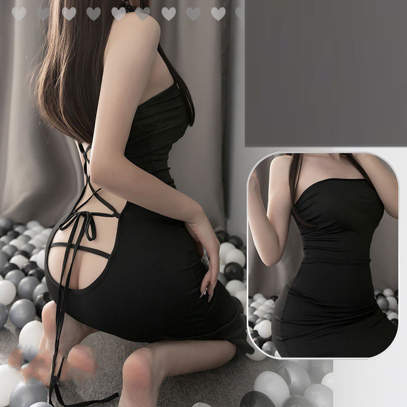 Jupe Longue à Lacets Lingerie Grande Taille Imprimé Léopard