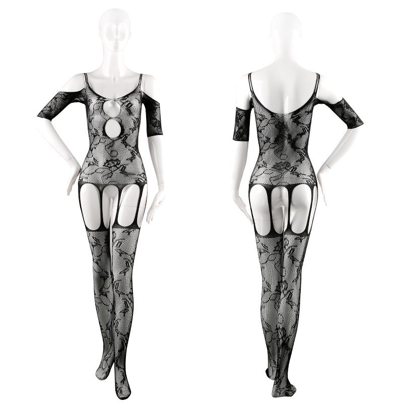 Lingerie sans bretelles à entrejambe ouvert pour femmes