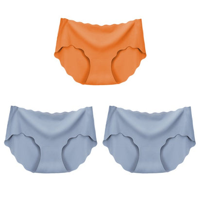 3 piezas de ropa interior sin costuras de seda para mujer, bragas, lencería Sexy