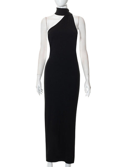Hot Girl With Big Backless And Thin Temperament Dress Girl
