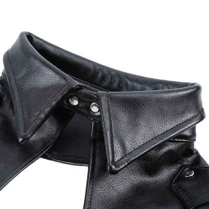 Body en cuir avec sangle de poitrine en cuir