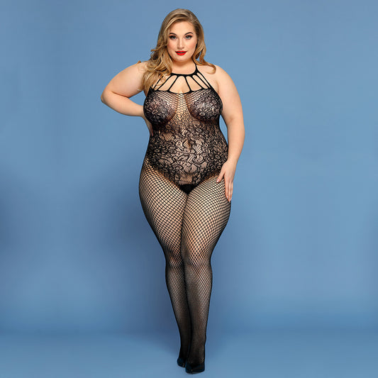 Vêtements en filet sexy Lingerie sexy grande taille noir