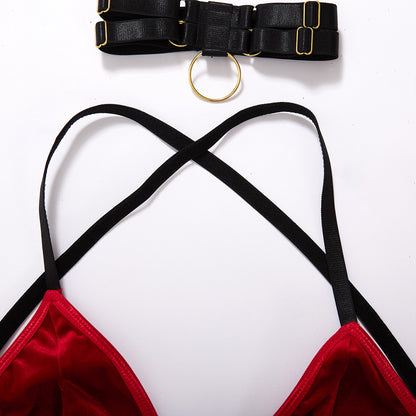 Hollow Christmas Lingerie Valentine's Day Love Interest Three Sets Of Women