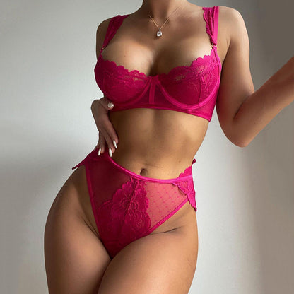 Conjunto de lencería moldeadora de cuerpo con costuras de pestañas de encaje nuevo para mujer