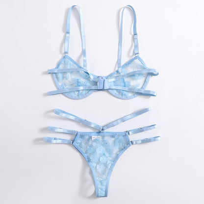 Traje De Lencería Mujer Azul Cielo