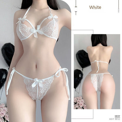 Lencería sexy Bragas de sujetador de tres puntos de encaje sexy Mujeres
