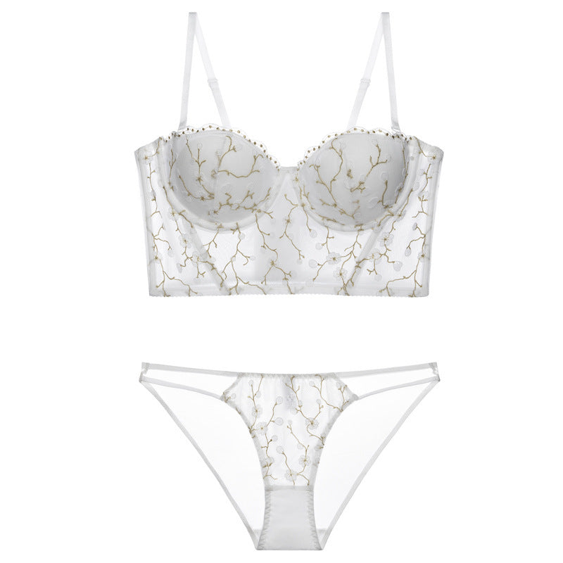Soutien-gorge push-up fin en lingerie brodée vintage