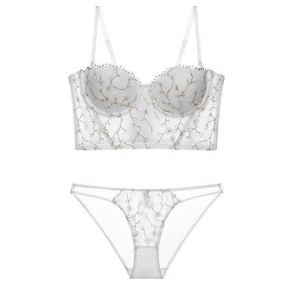 Soutien-gorge push-up fin en lingerie brodée vintage