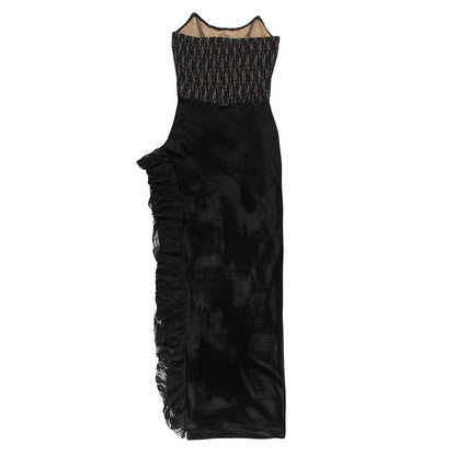 Sexy Lace Velvet Patchwork Dress For Women