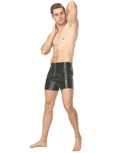 European and American  underwear men's faux leather hip shorts  night shop
