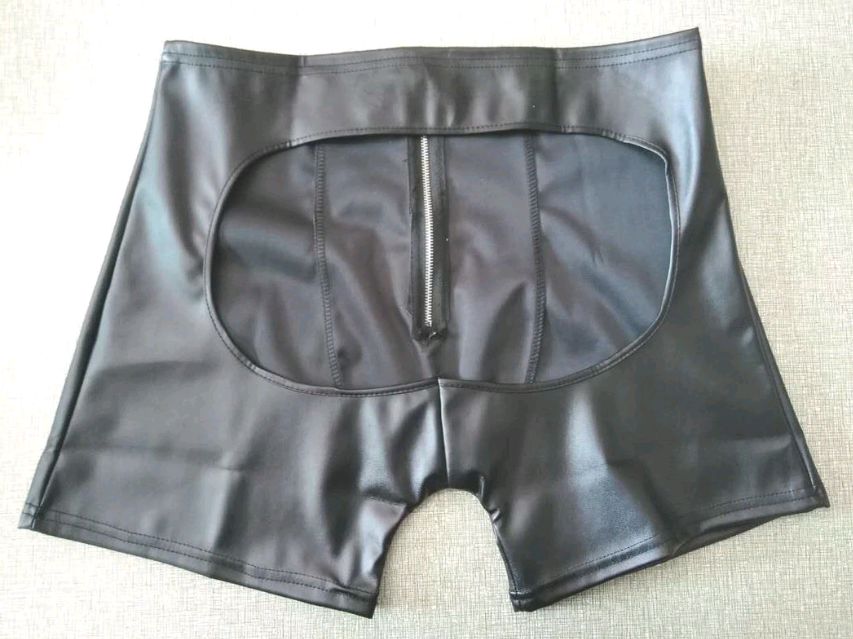 European and American  underwear men's faux leather hip shorts  night shop